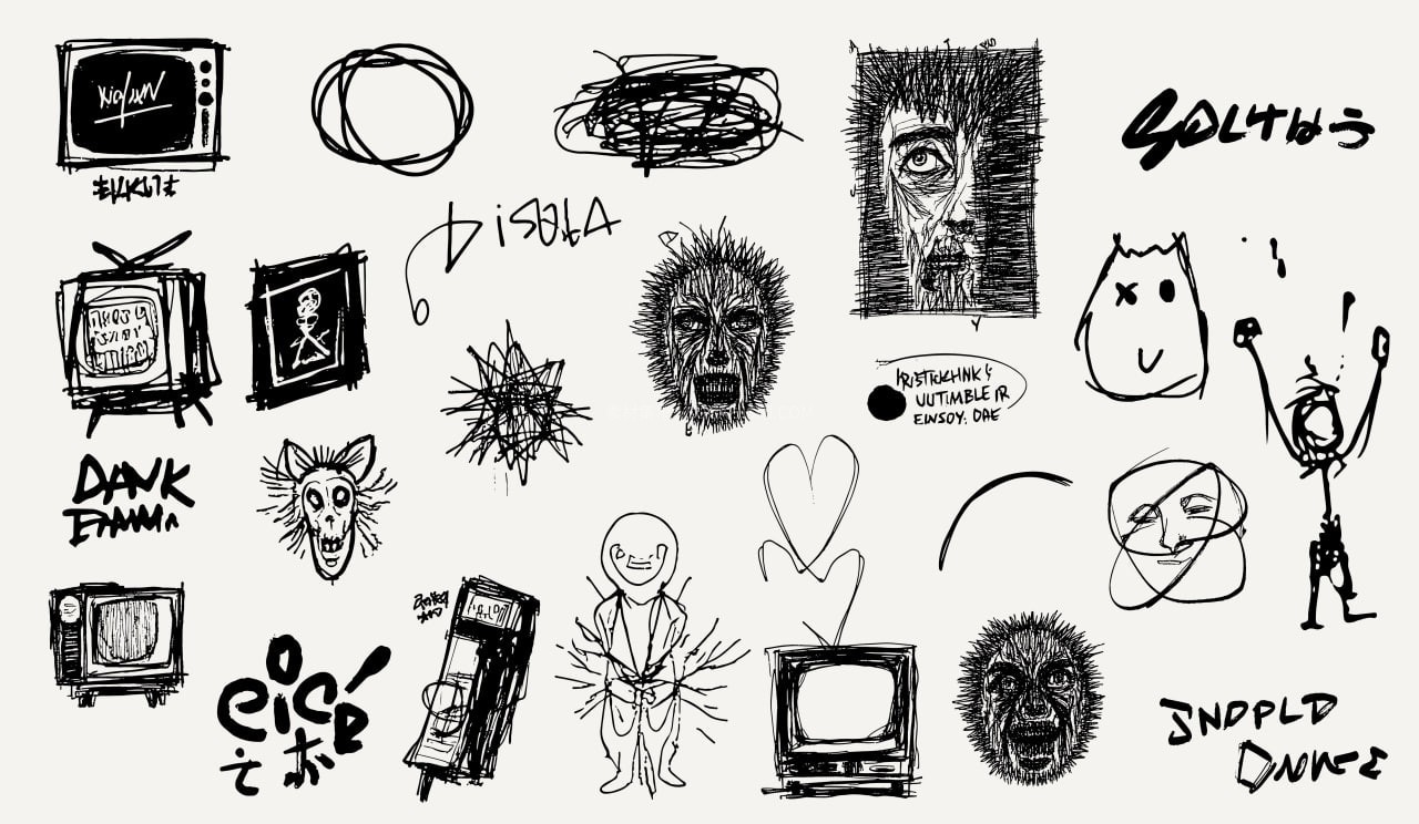 100+涂鸦手账装饰AI矢量素材